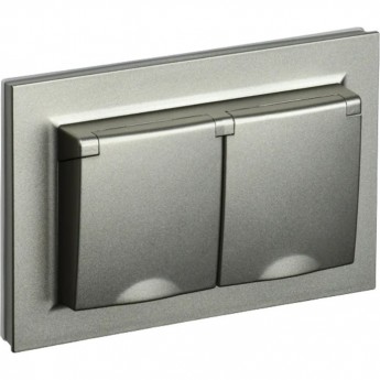 Розетка 2-местная с заземлением с защитными шторками и крышкой 16А в сборе IP44 РСбш12-3-44-БрШ шампань IEK BRITE BR-R26-16-44-K37-F Розетка 2-местная с заземлением с защитными шторками и крышкой 16А в сборе IP44 РСбш12-3-44-БрШ шампань IEK BRITE BR-R26-16-44-K37-F