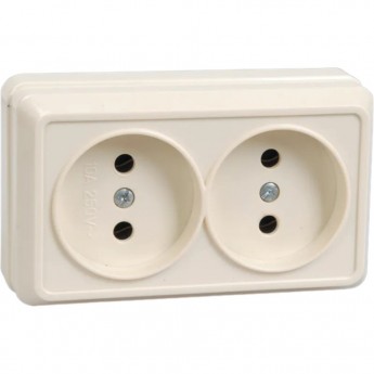 Розетка 2местн. без з/к 10А откр.уст. IEK ОКТАВА (кремовый) РС22-2-ОКм ERO20-K33-10-DC Розетка 2местн. без з/к 10А откр.уст. IEK ОКТАВА (кремовый) РС22-2-ОКм ERO20-K33-10-DC