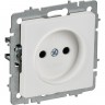 Розетка IEK BRITE РС10-1-0-БрАБ 10А без заземл. без защ. шторок механизм арктич. белая BR-R10-10-K91