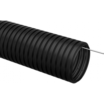 Труба гофрированная IEK ПНД d=20мм с зондом черная (50м) - CTG20-20-K02-050-1